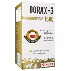 OGRAX-3 1500 AVERT COM ÔMEGA 3 PARA CÃES E GATOS 30 CÁPSULAS